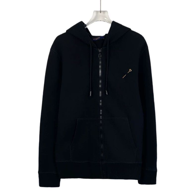 Louis Vuitton Louis Vuitton Black pin cotton hooded drawstring zip hoodi Size US M / EU 48-50 / 2 - 1 Thumbnail