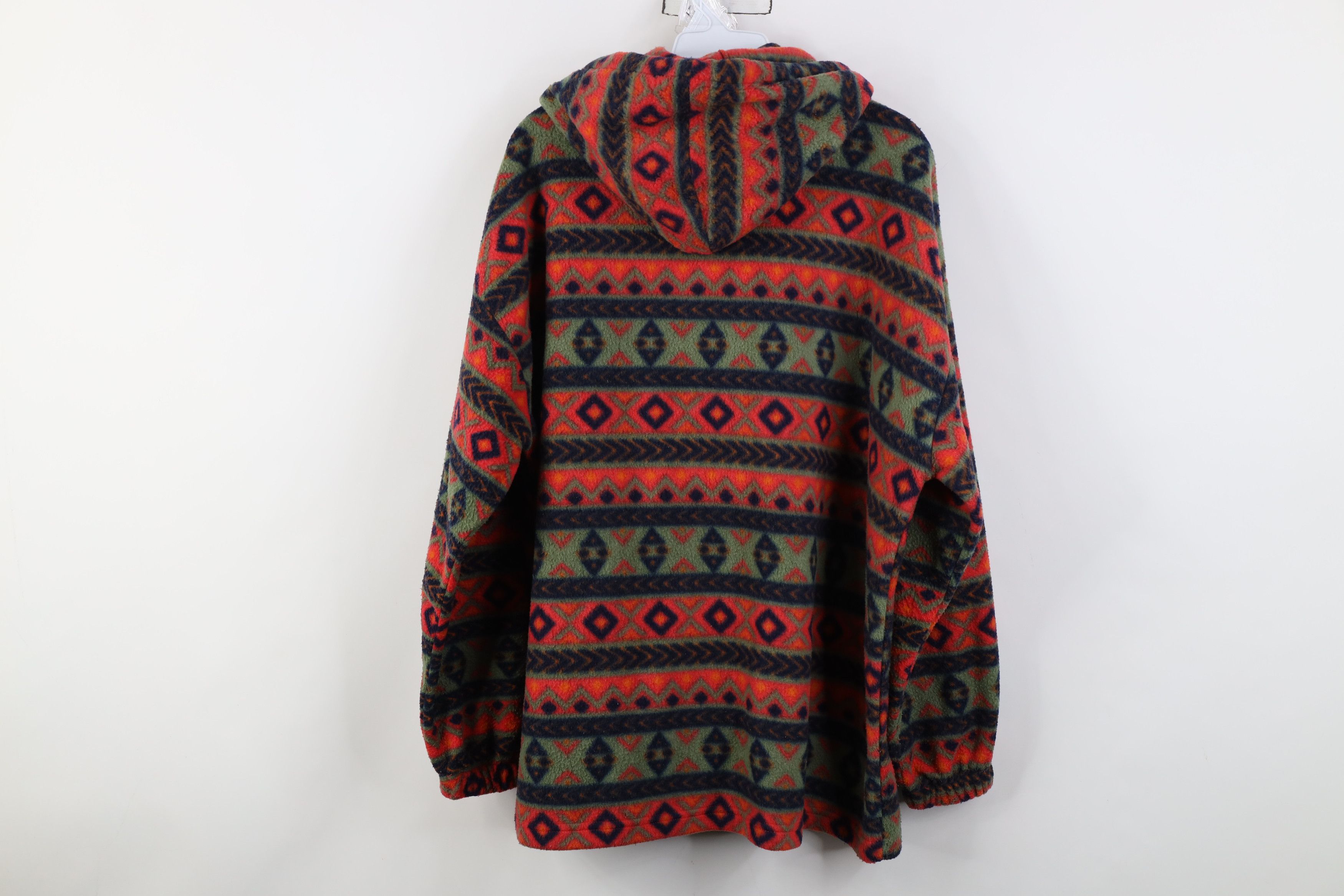 Vintage 90s Streetwear Southwestern Fair Isle Fleece Hoodie