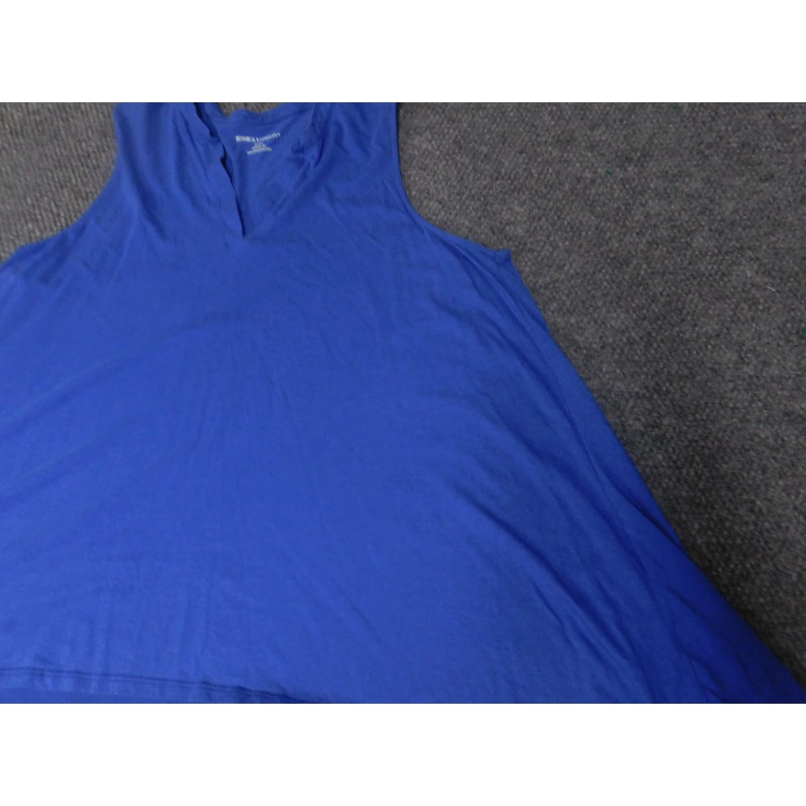 Vintage Jessica London Blouse Womens 22 Blue Floral Round Neck Sleeveless Pullover Cotton Stretch Regular Womens Size 3XL / US 20-22 - 4 Thumbnail
