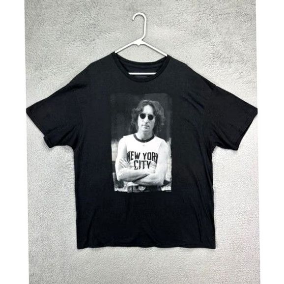 Vintage John Lennon Shirt Adult 2XL Black Graphic Crew Neck Tee T-Shirt Short Sleeve Men Size US XXL / EU 58 / 5 - 2 Thumbnail