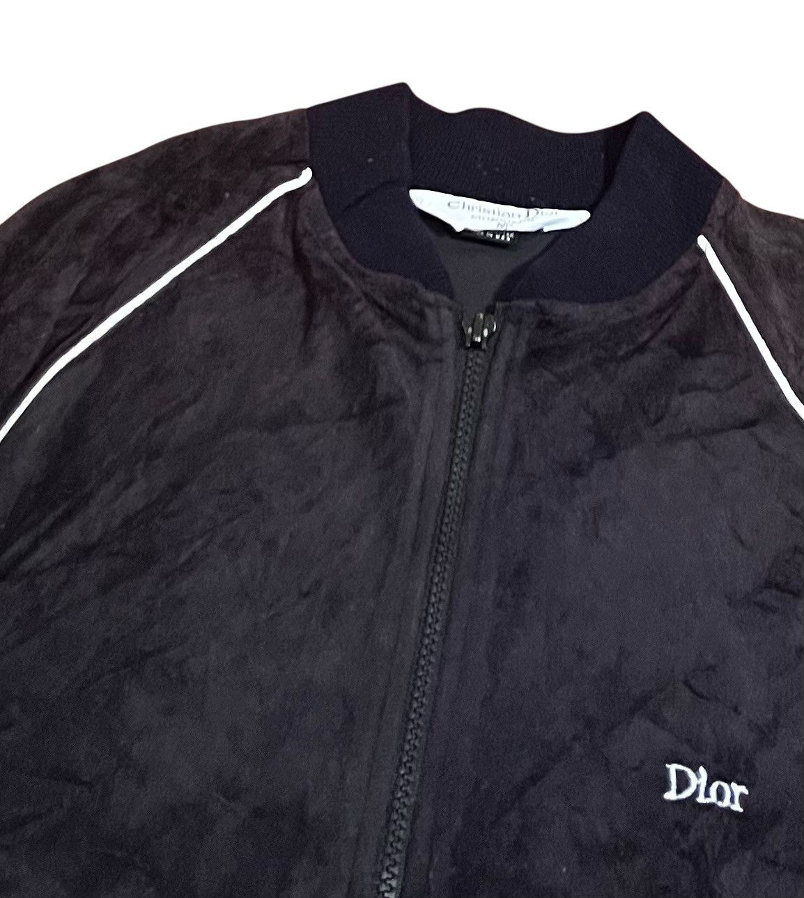 Dior Vintage christian dior logo velvet velour track jacket Size US M / EU 48-50 / 2 - 3 Thumbnail
