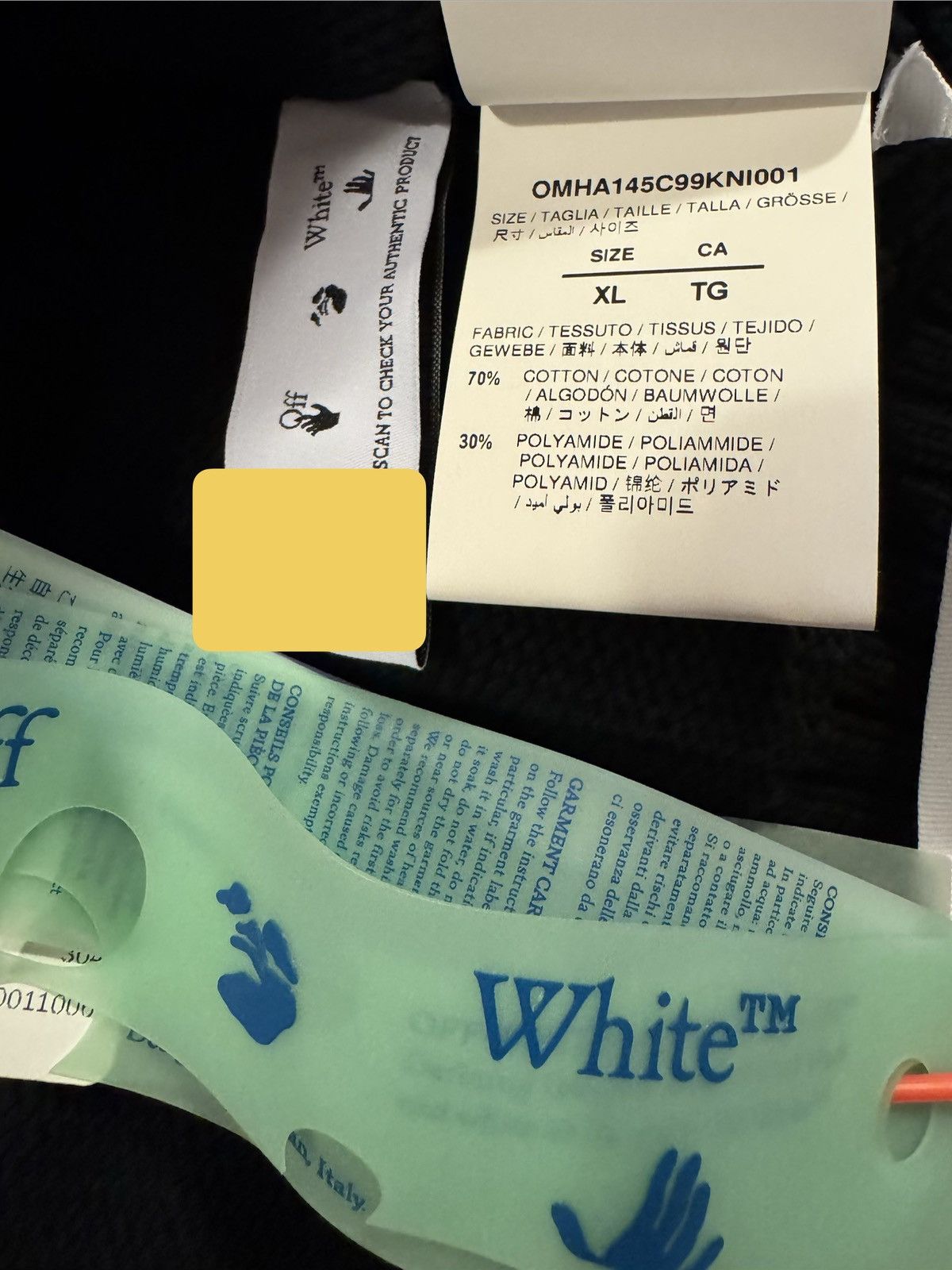 Off-White OFF-WHITE Men’s Diagonal Knit Zip Black Hoodie BMWT Size XL Size US XL / EU 56 / 4 - 13 Thumbnail