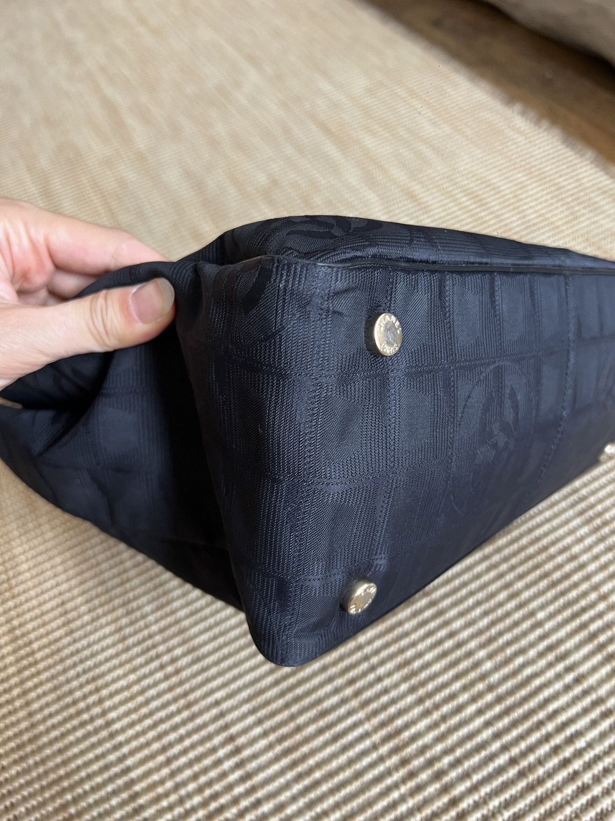 Chanel Vintage Chanel nylon logo bag in black Size ONE SIZE - 5 Thumbnail
