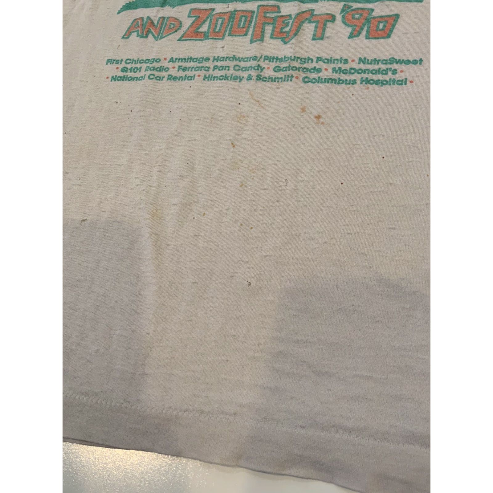 Vintage VINTAGE 1990 Screen Stars Run For The Zoo ZooFest First Chicago Thin T-Shirt LG Shirt Mens Size US L / EU 52-54 / 3 - 6 Thumbnail