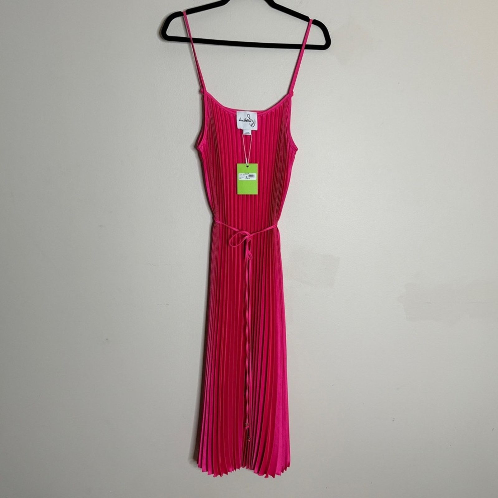 Sam Edelman Sam Edelman Hammered Satin Plissé Midi Dress Size L / US 10 / IT 46 - 3 Thumbnail