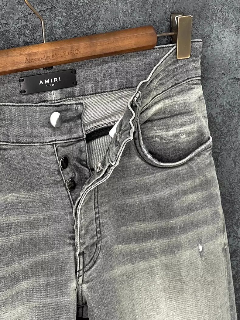 Amiri Amiri Smoke gray distressed pure cotton jeans Size US 28 / EU 44 - 6 Thumbnail