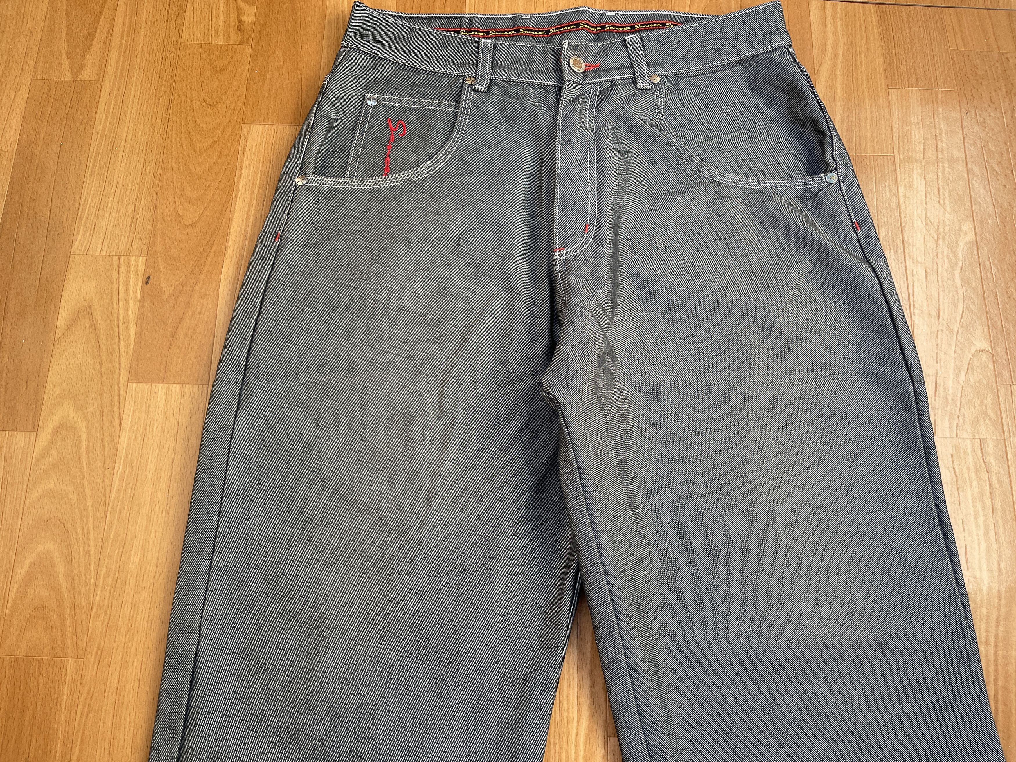 Other Sancezz jeans, shiny, vintage baggy, silver, metallic Y2K 32 Size US 32 / EU 48 - 16 Thumbnail
