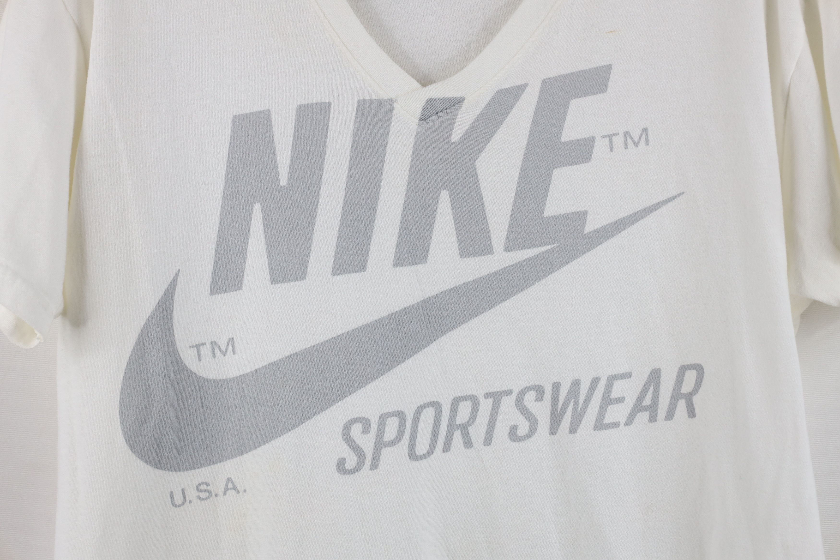 Nike × Vintage Vintage 90s Y2K Nike Sportswear Scott Big Swoosh T-Shirt Size L / US 10 / IT 46 - 4 Thumbnail