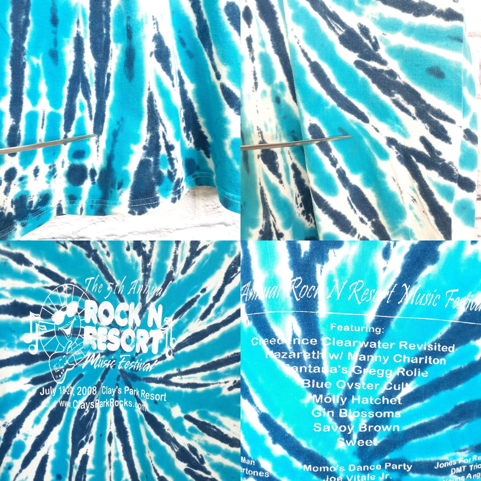 Hanes Vtg Rock n Resort Signed Gregg Rolie Music Festival Tie Dye T Shirt Fits Small Size US S / EU 44-46 / 1 - 8 Thumbnail