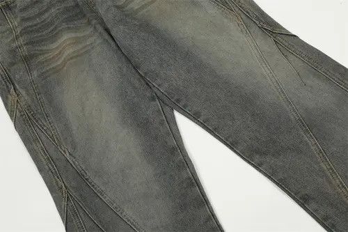 VIBE Washed distressed punk loose split stitching straight jeans Size US 32 / EU 48 - 6 Thumbnail