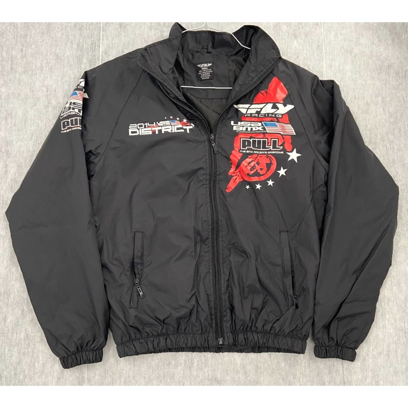 Vintage USA BMX Jacket Adult Small Black Full Zip 2014 District Fly Racing Graphic Men S Size US S / EU 44-46 / 1 - 2 Thumbnail