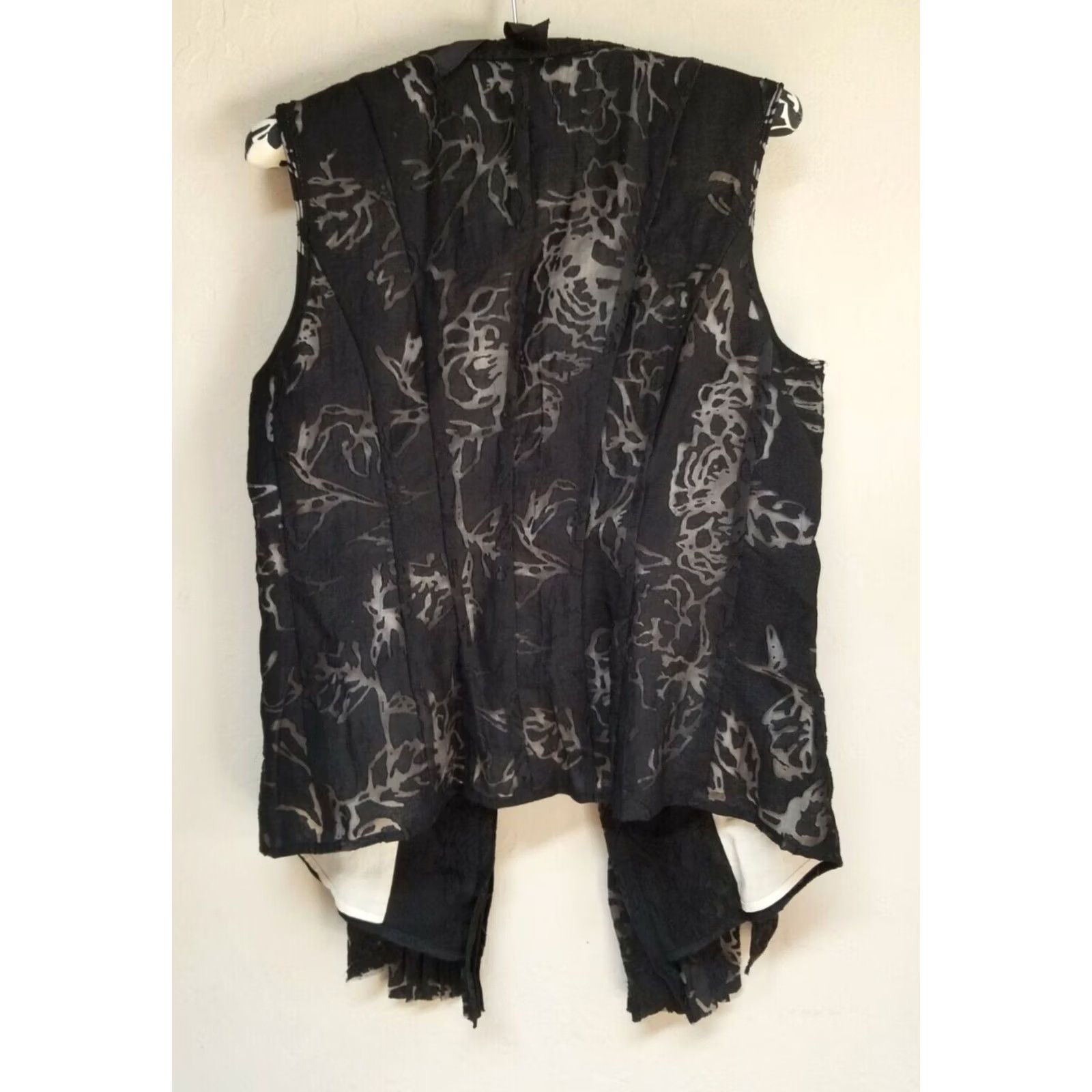 Vintage Grace Dane Lewis Vest Womens Size 6 Black Pleated Tie-Front Lightweight Rayon Size M / US 6-8 / IT 42-44 - 2 Thumbnail
