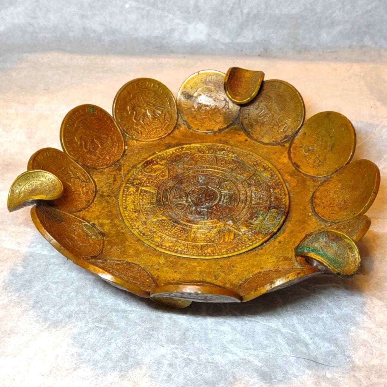 Other 1945 - 1970s Aztec Calendar copper trinket tray or ashtray Size ONE SIZE - 1 Thumbnail
