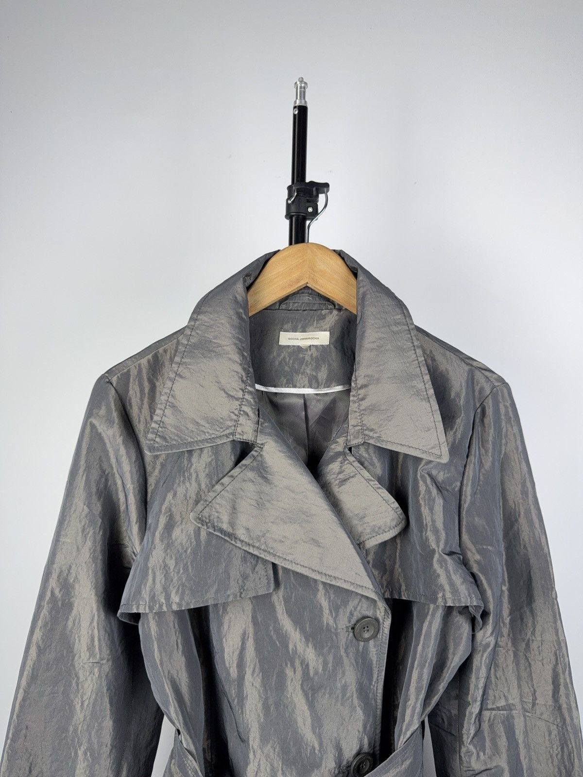Japanese Brand Vintage Avant Garde Women’s Nylon Trench Jacket Y2K Size XL / US 12-14 / IT 48-50 - 2 Thumbnail
