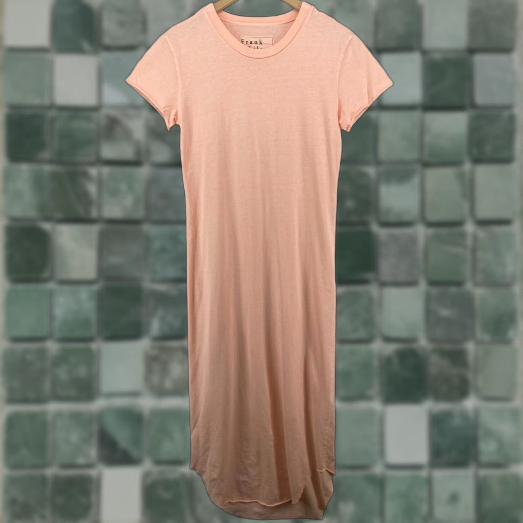EILEEN FISHER Dress Maxi Short Sleeve Cotton Jersey Pink S Adult Solid USA  - threedaughtersproperties.com