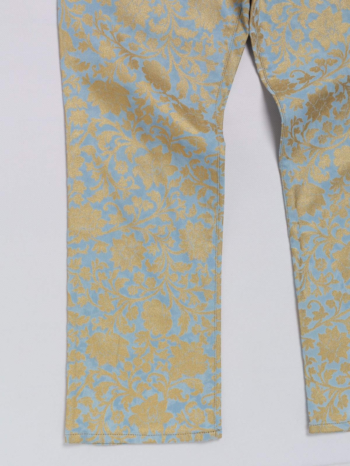 Just Cavalli Just Roberto Cavalli Multicolor Denim Pants Gold Printed Size 28" / US 6 / IT 42 - 2 Thumbnail