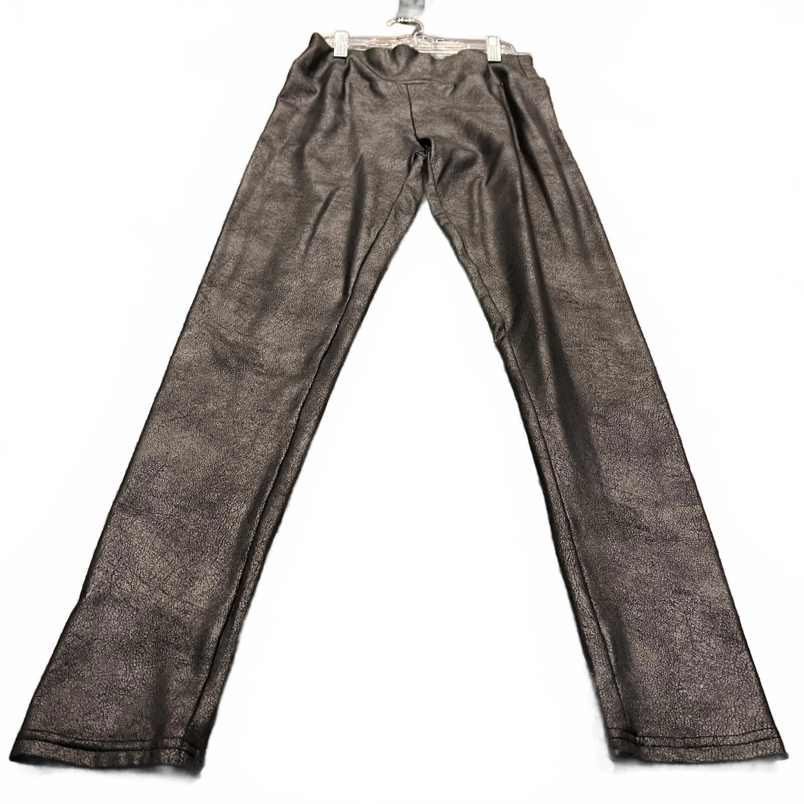 Unknown London Joyspun Women's Faux Leather Leggings Pants Size 28" / US 6 / IT 42 - 2 Thumbnail