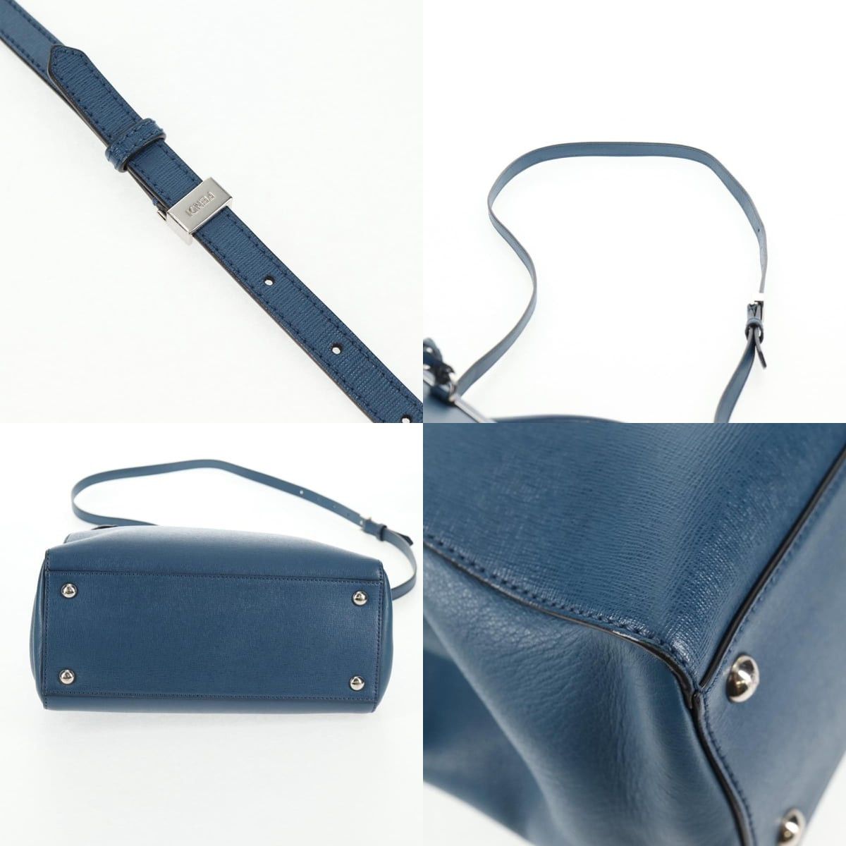 Fendi FENDI Petite To Jules Hand Bag Leather Blue Silver Size ONE SIZE - 10 Thumbnail
