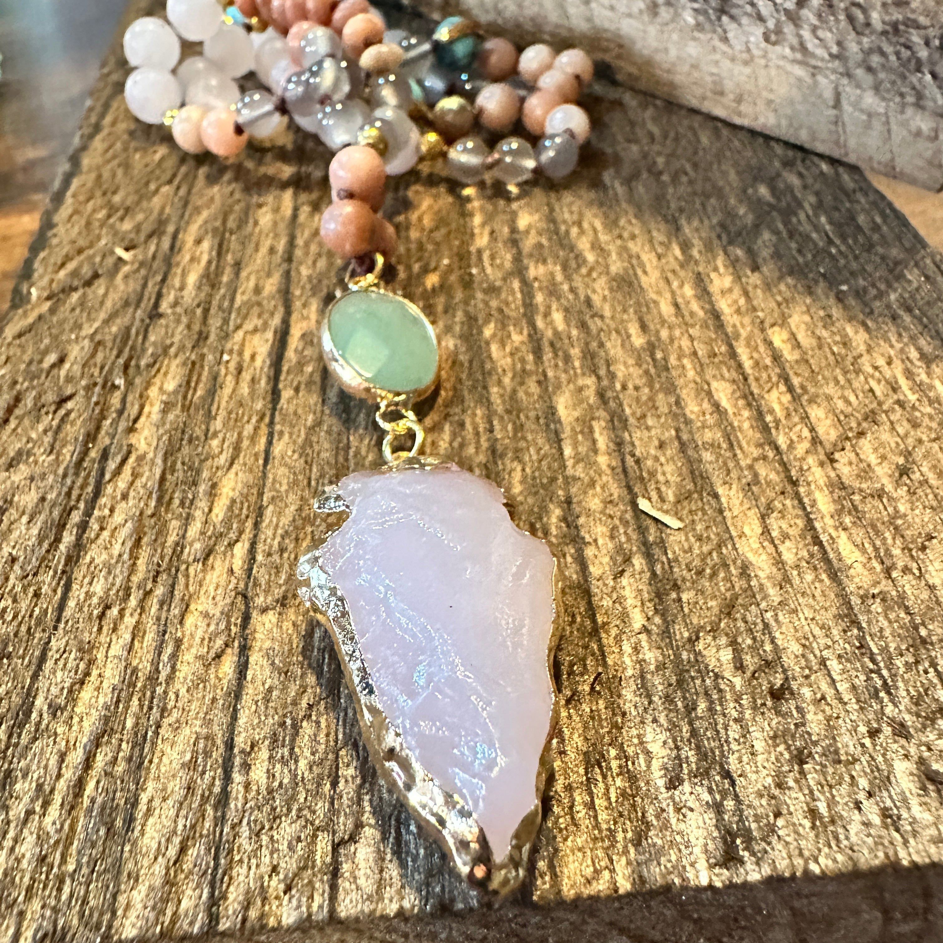 Other Handmade Boho Natural Stone Bead Necklace, Arrow Pendant Nec Size ONE SIZE - 4 Thumbnail