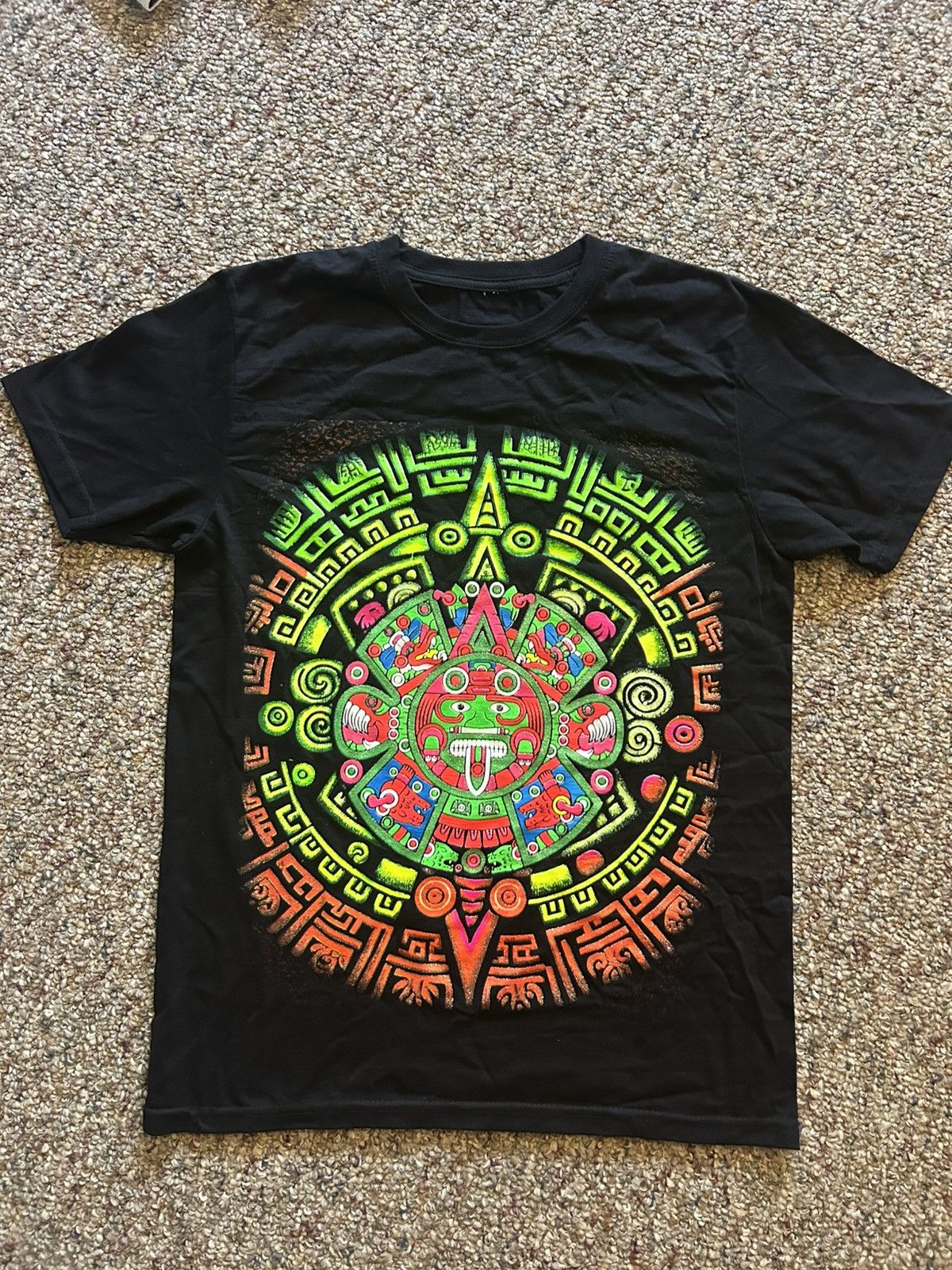 Vintage Vintage black graphic tee t shirt big aztec mexico pring Size US M / EU 48-50 / 2 - 1 Thumbnail