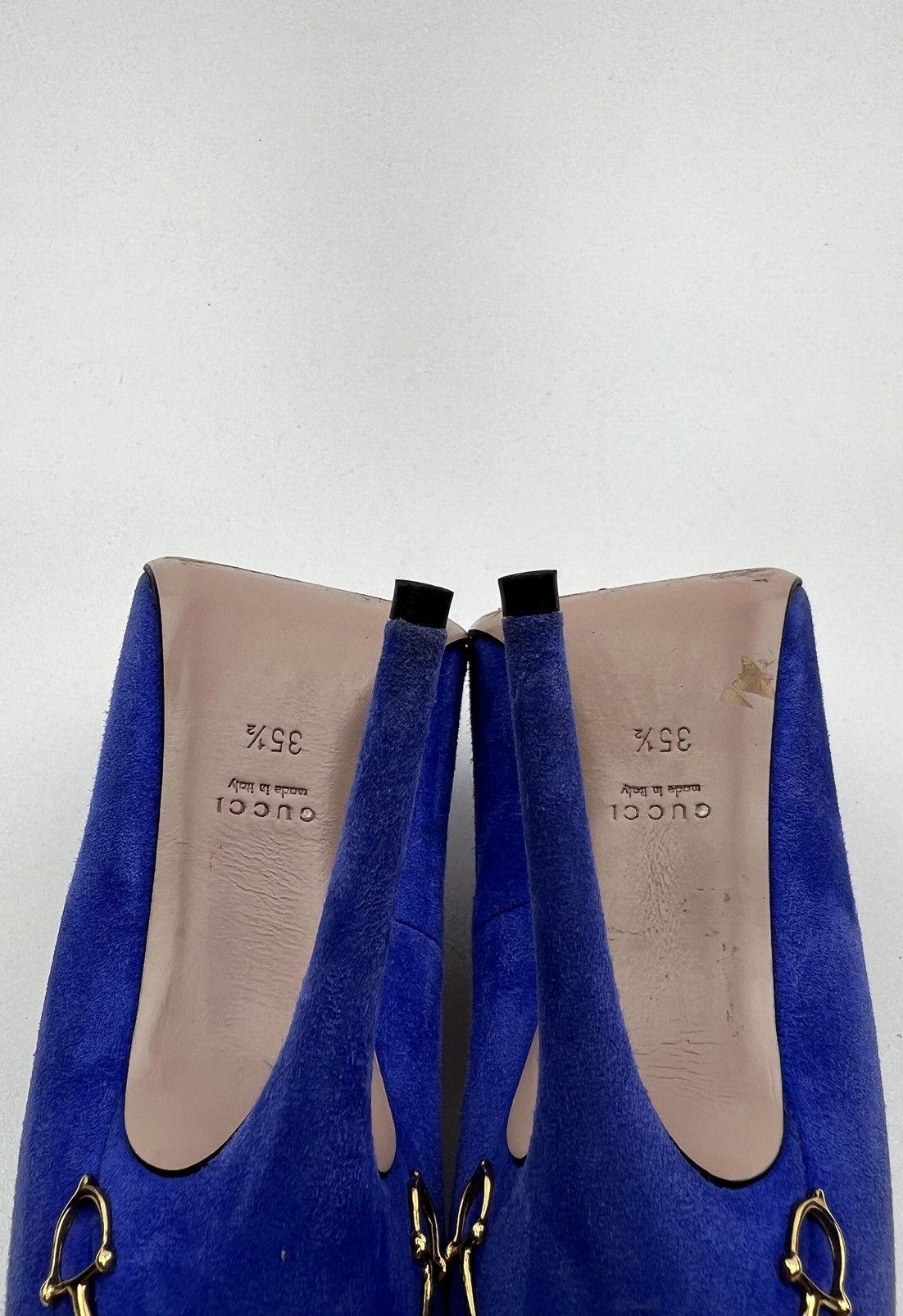 Gucci GUCCI Heels Suede Shoes HORSEBIT Pointed Toe Blue Wmn’s Size US 5.5 / IT 35.5 - 10 Thumbnail