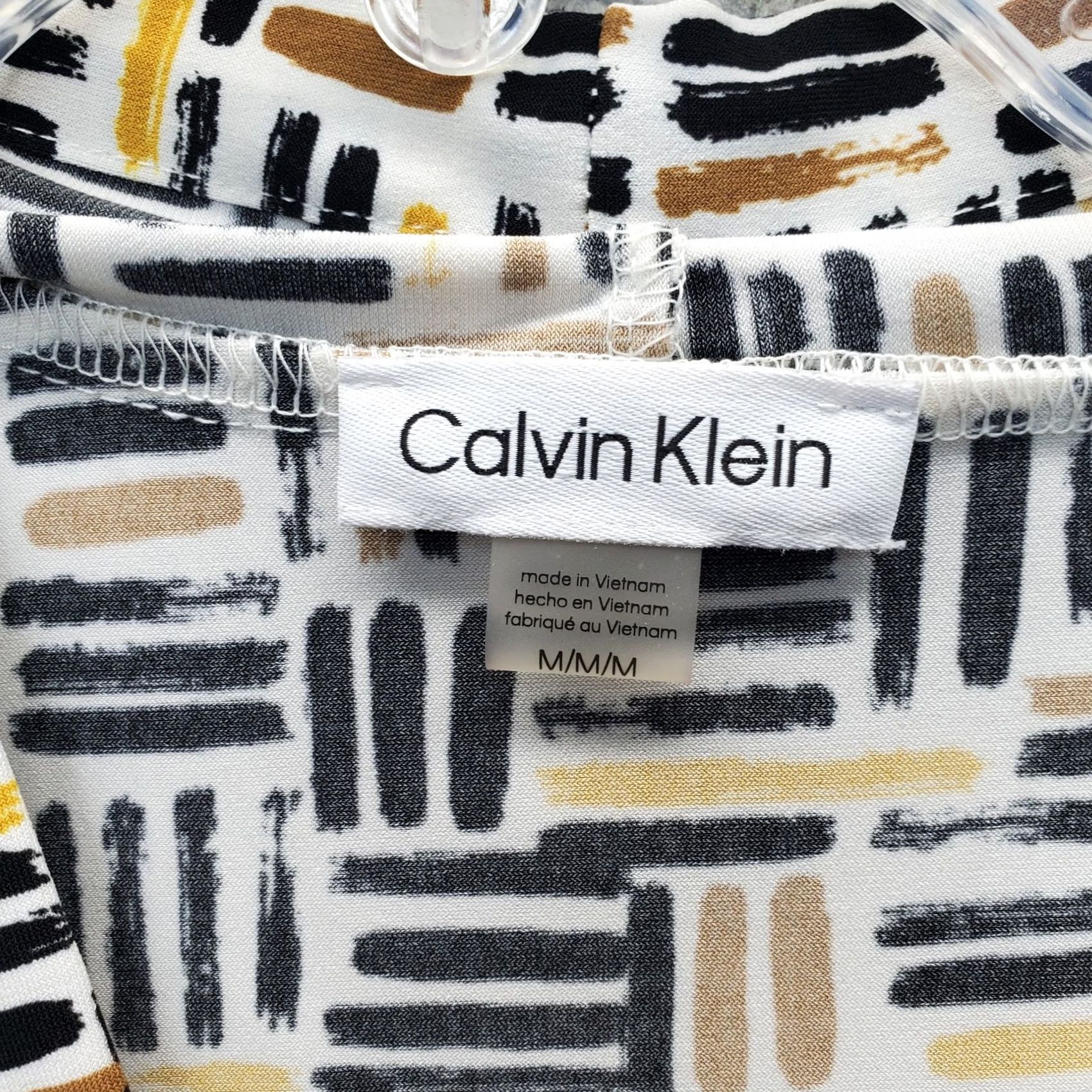 Calvin Klein Calvin Klein Blouse Womens M Geometric Stretch V-Neck Pullover Shirt Shirt Womens M Geometric Multicolor Blouse Size M / US 6-8 / IT 42-44 - 5 Thumbnail