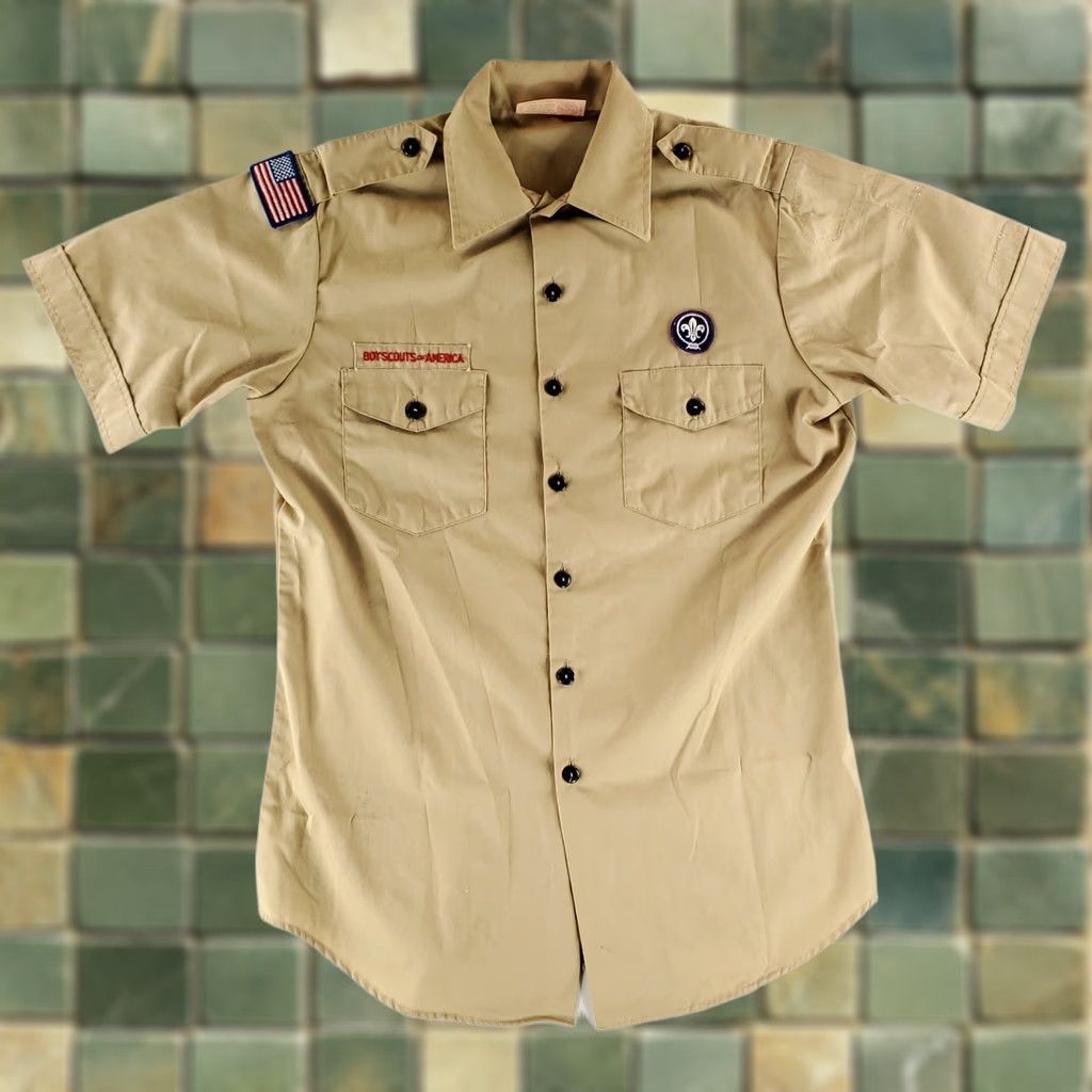 Vintage VINTAGE Boy Scouts of America Shirt Short Sleeve Mens M Tan 90s Button Made USA Mens Size US M / EU 48-50 / 2 - 1 Thumbnail