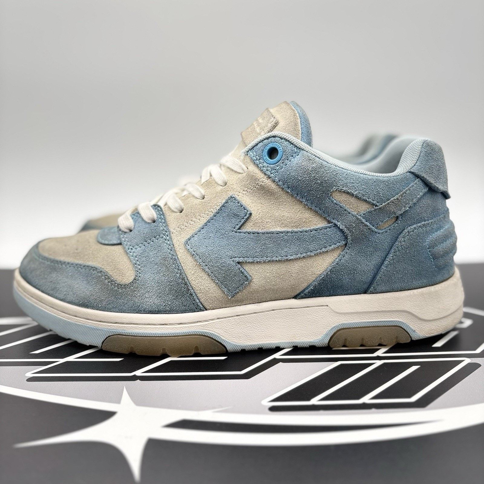 Off-White Off-White Out of Office Suede ' Light Blue, White ‘ Size US 12 / EU 45 - 1 Thumbnail