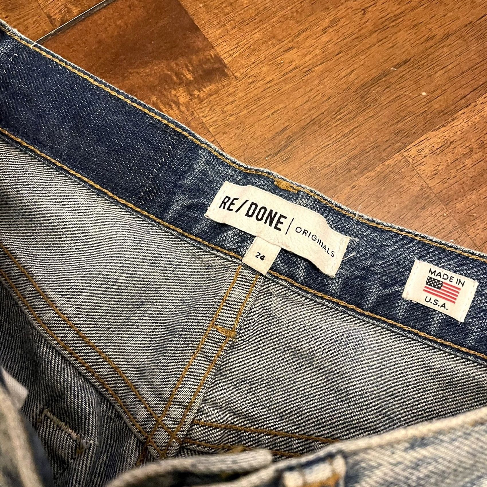 RE/DONE RE/DONE Denim Originals High Rise Light Wash Jeans 24 Blue Straight Womens Regular 27in Waist 28in Inseam Size 42" / US 20 - 4 Thumbnail