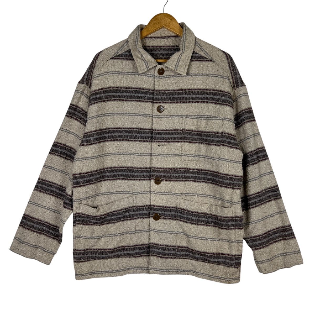 Japanese Brand 🔥 VINTAGE BALL BASIC STRIPE WORK JACKET MADE IN JAPAN Size US M / EU 48-50 / 2 - 6 Thumbnail