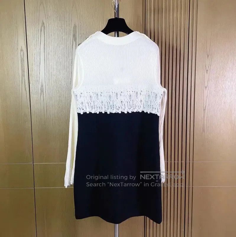 Chanel Chanel Color-Block Wool Blend Long Sleeve Dress . Size S / US 4 / IT 40 - 1 Thumbnail