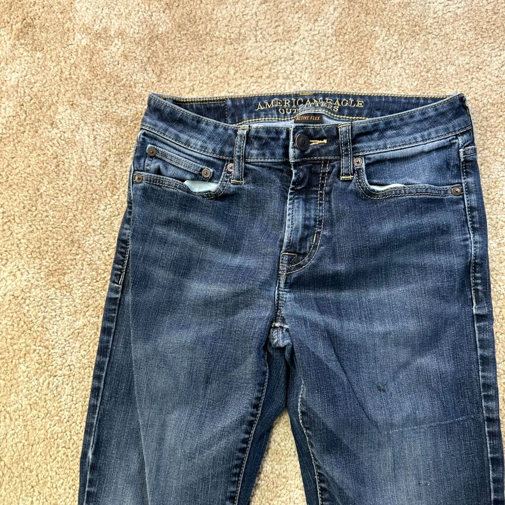 American Eagle Outfitters American Eagle Original Bootcut Jeans Men's 28x30 Blue Denim Active Flex Size US 28 / EU 44 - 4 Thumbnail