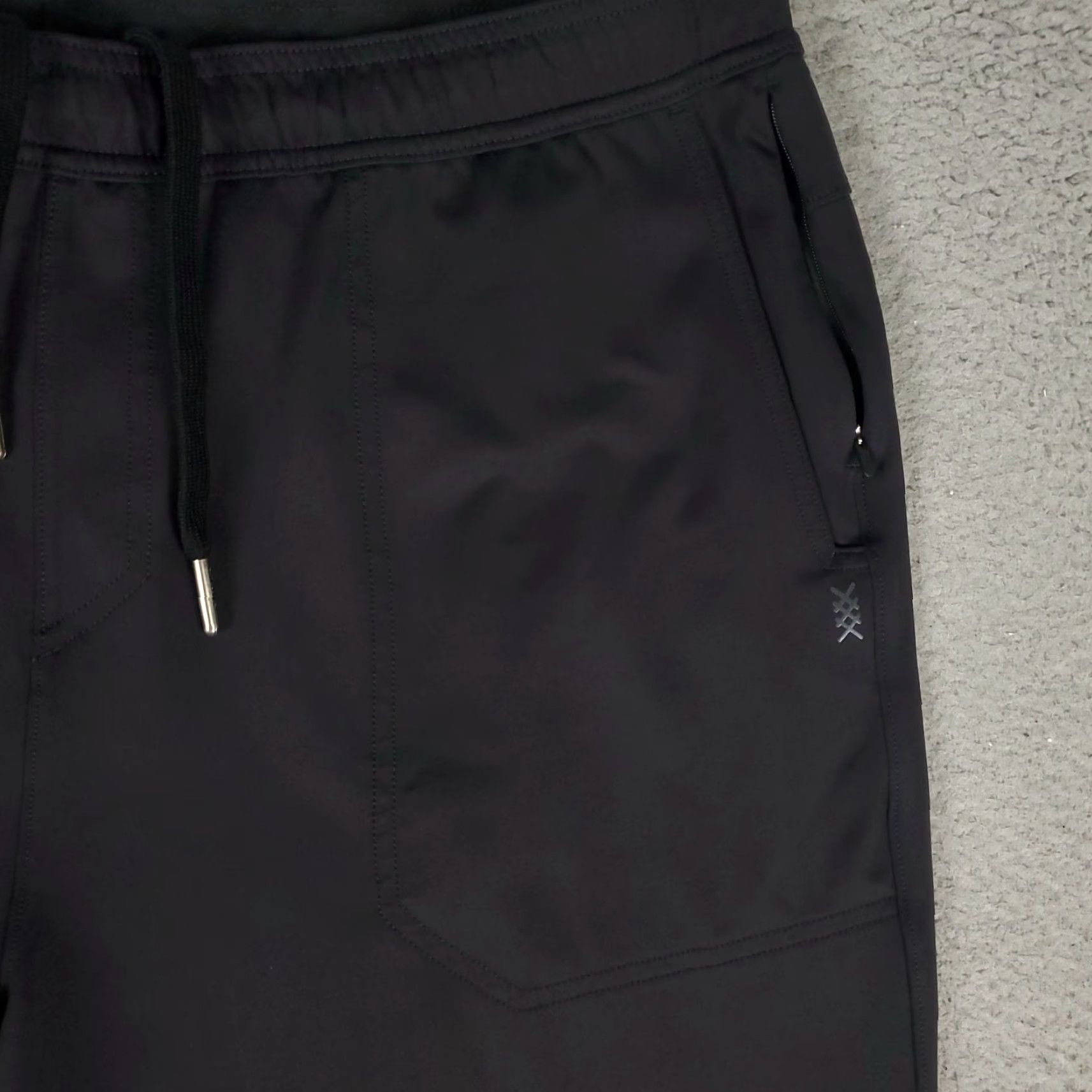 Rhone Rhône Pants Mens 2XL Black Stretch Active Lace Tie Track Joggers Sweatpants Pants Size US 39 - 3 Thumbnail