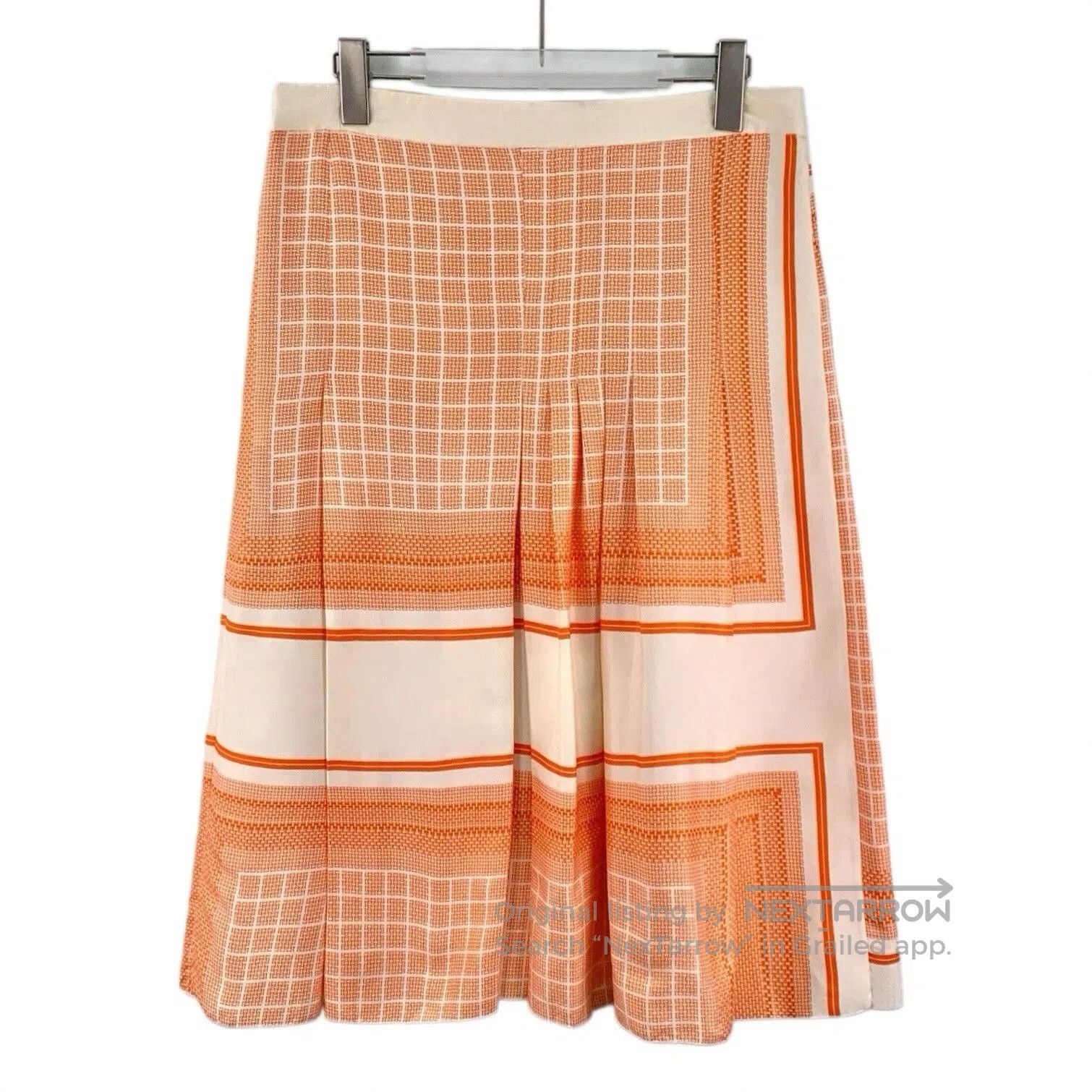 Celine Celine Orange Silk Pleated Casual Skirt. Size 35" - 2 Thumbnail