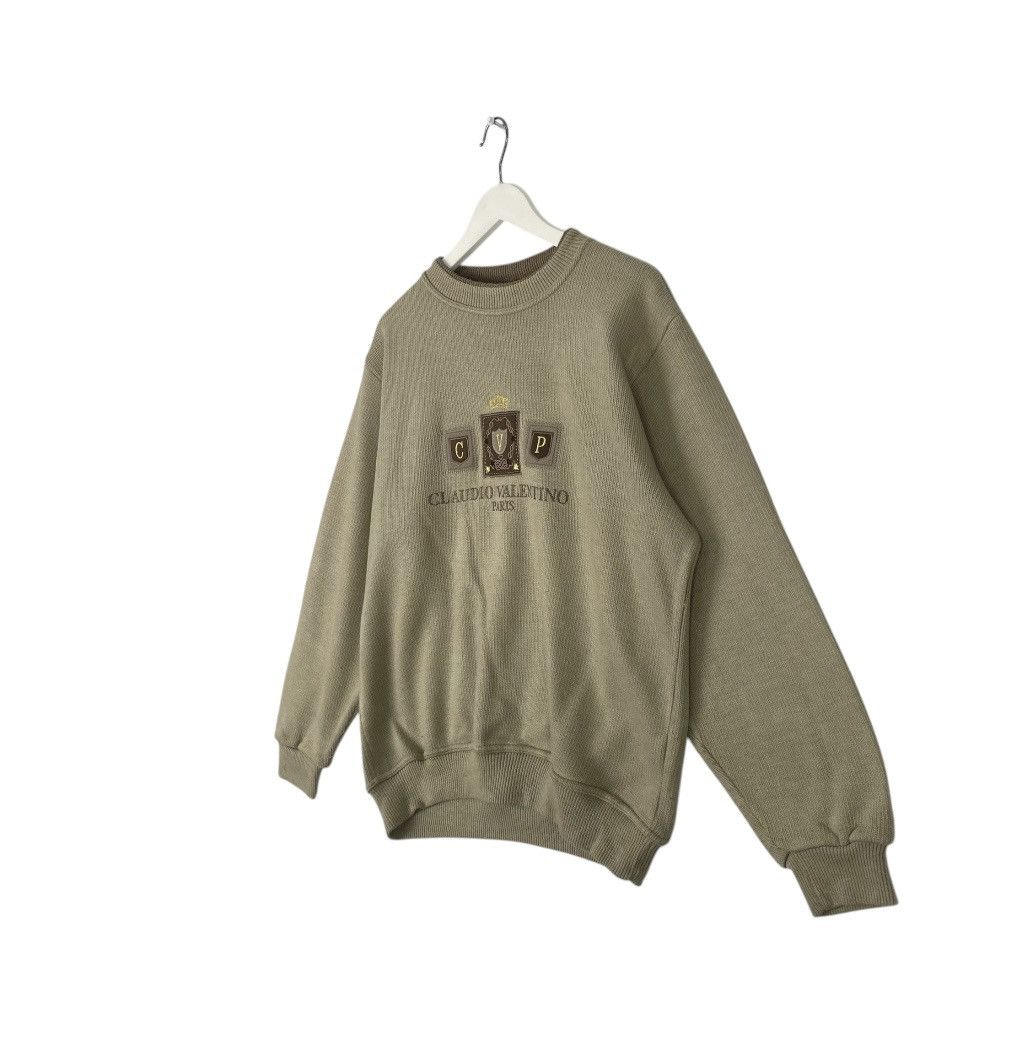 Designer × Vintage vintage Hoodie/sweater Claudio Valentino Big Logo Size US L / EU 52-54 / 3 - 2 Thumbnail