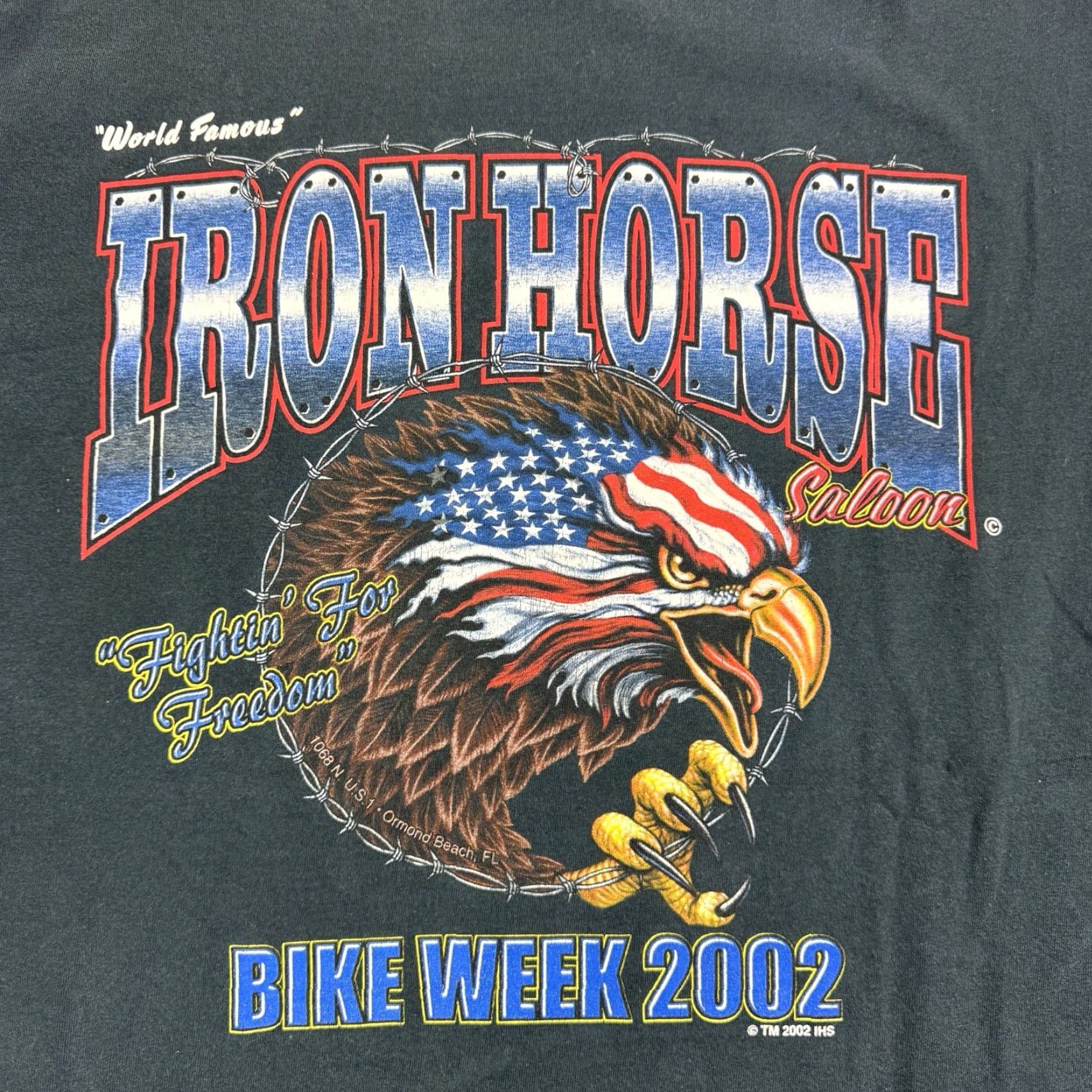 Anvil VINTAGE Iron Horse Bike Week T-Shirt Adult Large 2002 Eagle Biker Saloon USA Y2K Mens L Black Graphic Print 90s 2000s Size US L / EU 52-54 / 3 - 2 Thumbnail