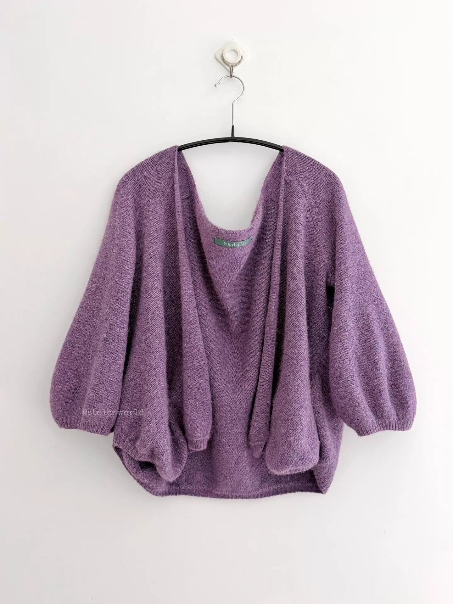 Y\'s bis limi lambswool & angora lantern sleeve knit cardigan