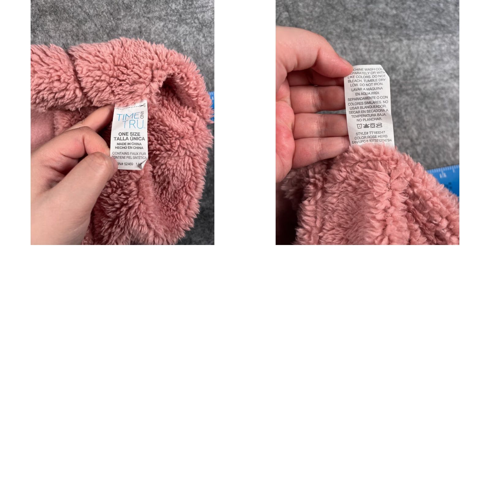 Vintage Time And Tru Beanie Womens One Size Pink Knit Polyester Faux Fur Hat Size ONE SIZE - 8 Thumbnail