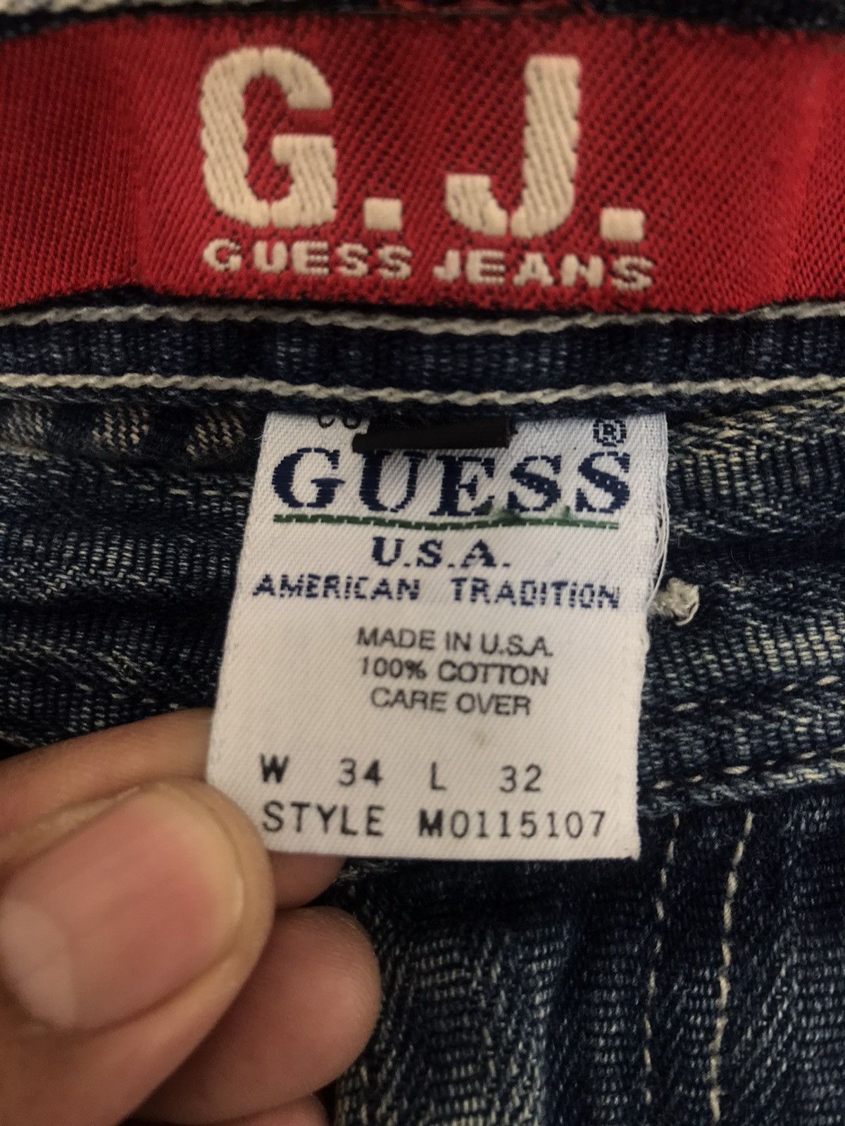 Guess × Vintage Vintage Guess Jeans Carpenter Wabash Made in USA Size US 35 - 11 Thumbnail