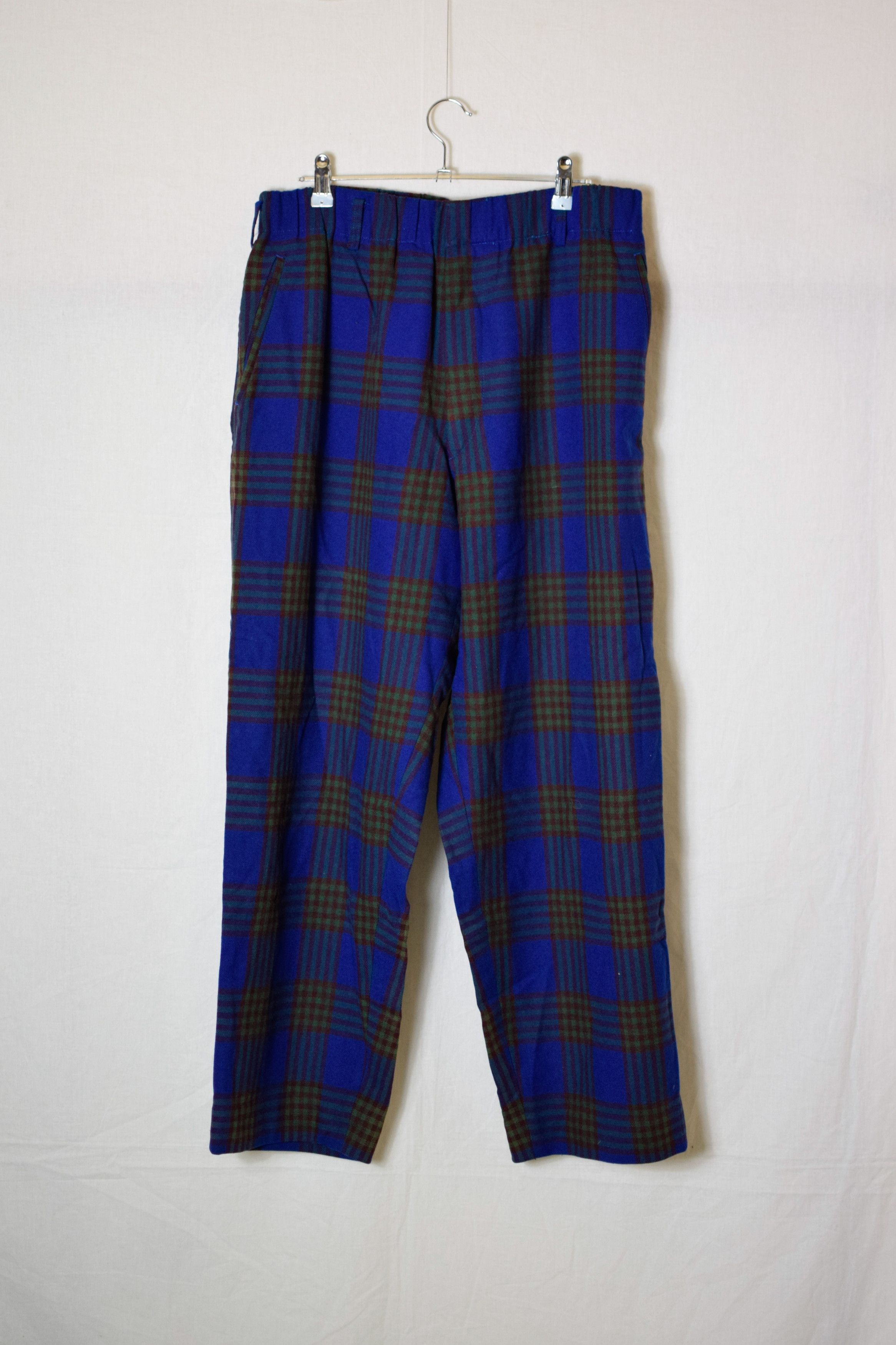 Yohji Yamamoto Y's for Men Blue Check Pants - MS-P08-115 Size US 32 / EU 48 - 2 Thumbnail