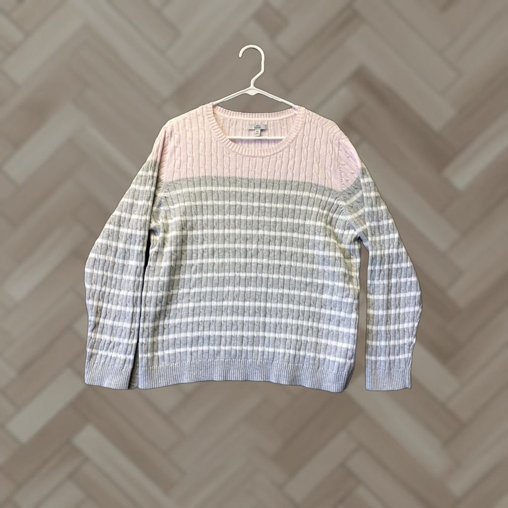 Barrow Croft & Barrow Women's Pullover Sweater 2XL Multicolor Long Sleeve Cotton Classic Size XXL / US 16-18 / IT 52-54 - 1 Thumbnail