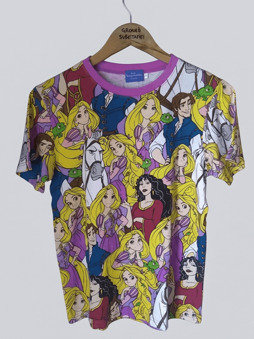 Disney Rare Disney Rapunzel Flynn Rider AOP Tee Size US S / EU 44-46 / 1 - 1 Thumbnail