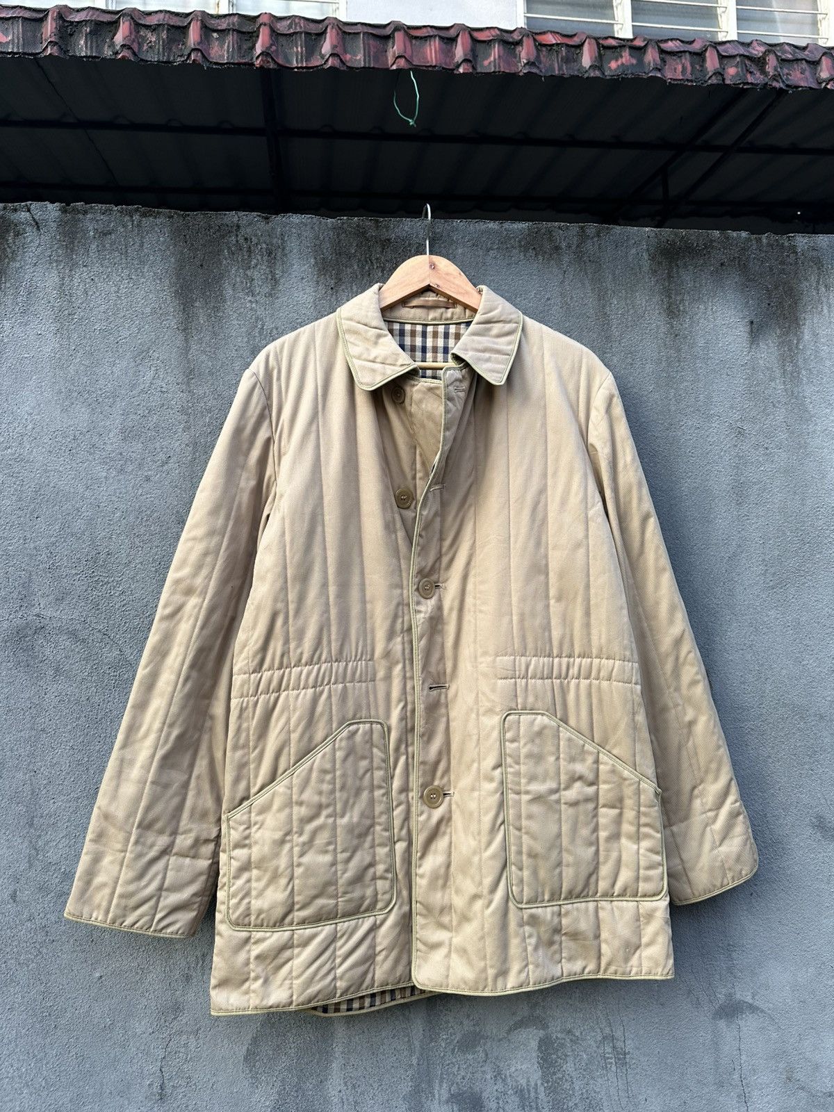 Aquascutum 👹Aquascutum Novacheck Lined Quilted Jacket Size US L / EU 52-54 / 3 - 3 Thumbnail