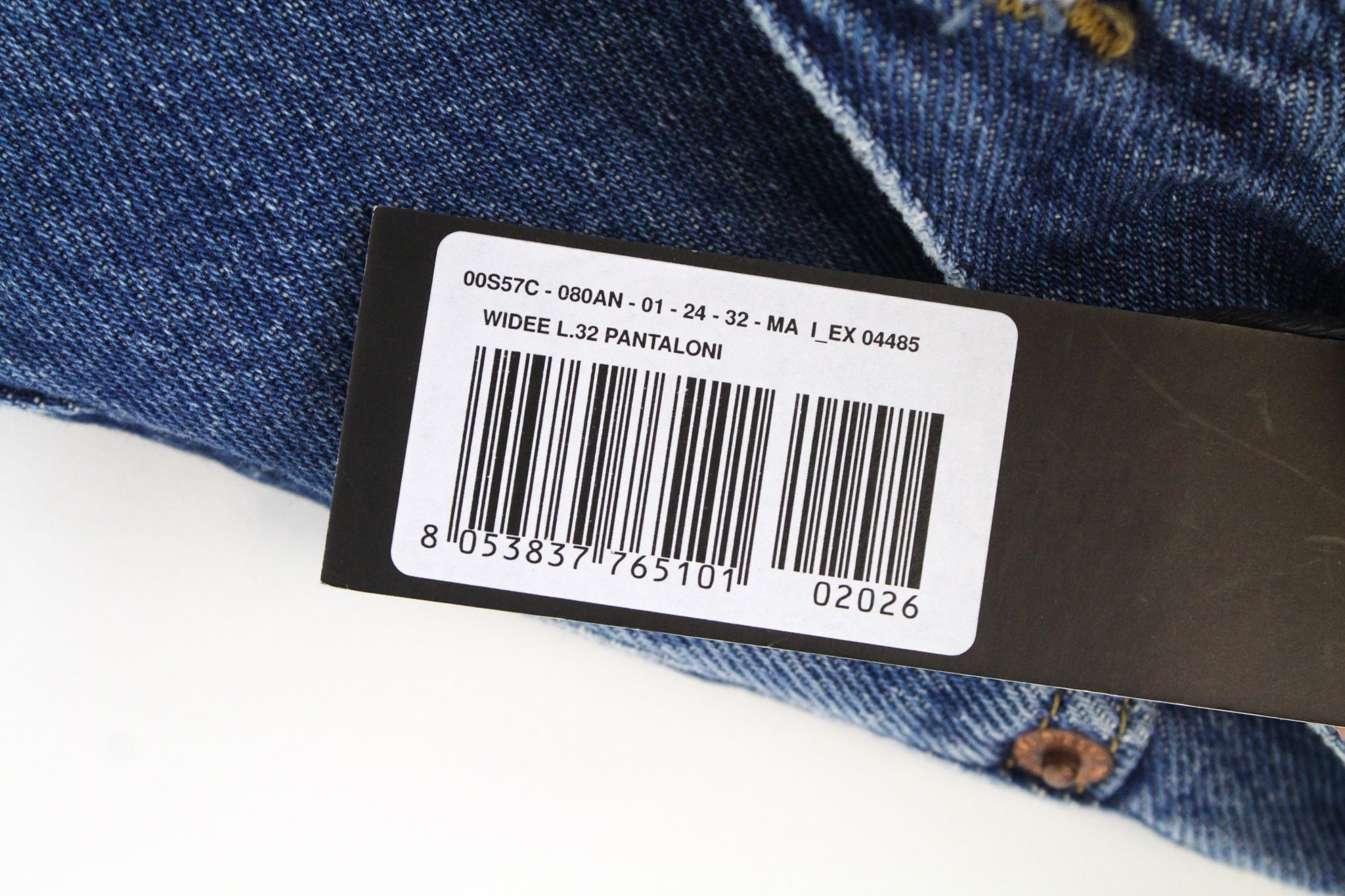 Diesel WIDEE 080AN W24/L32 Blue Straight Jeans 70467 Size 24" / US 00 / IT 34 - 6 Thumbnail