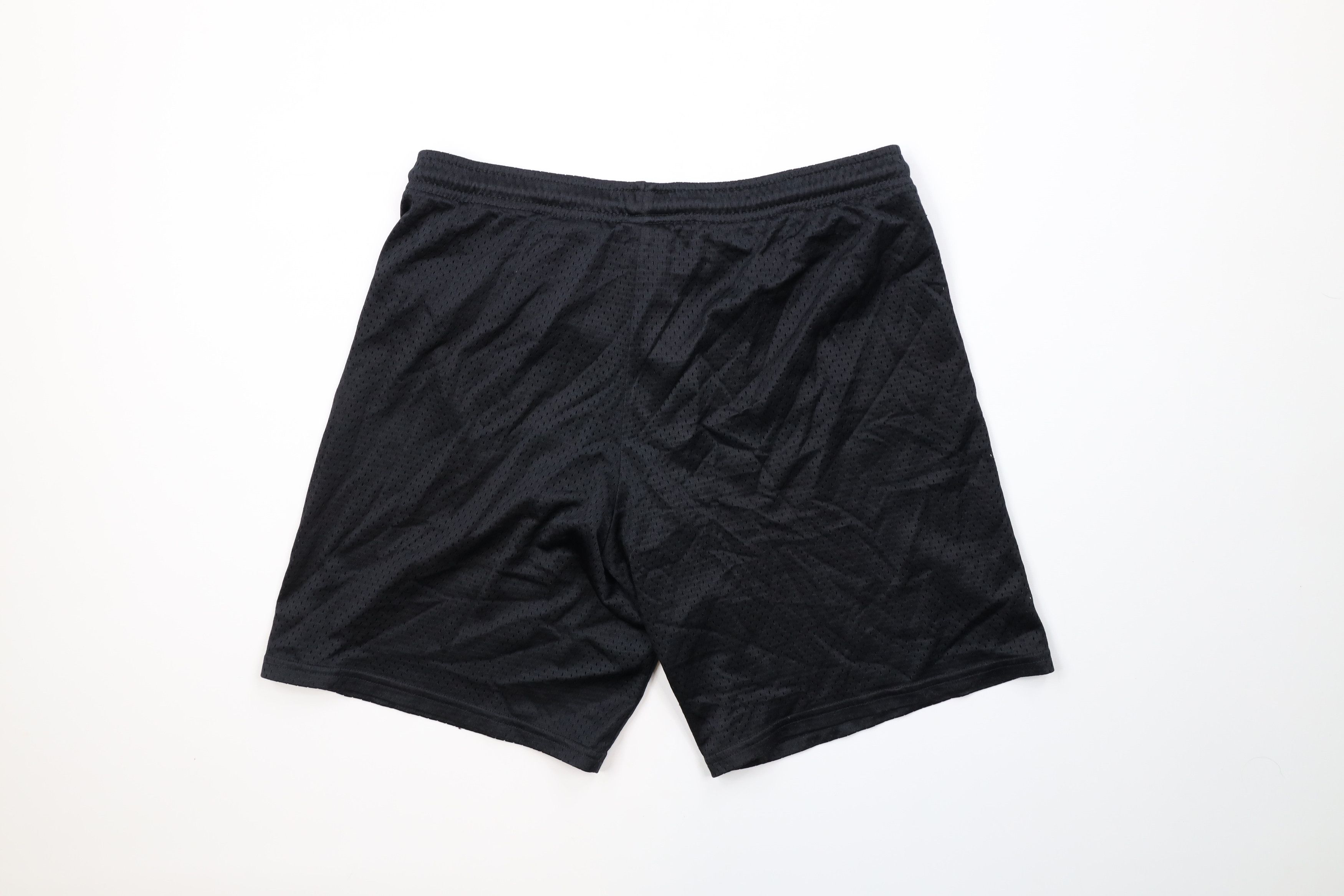 Nike × Vintage Vintage 90s Nike Mini Swoosh Above Knee Mesh Shorts Black Size US 34 / EU 50 - 7 Thumbnail