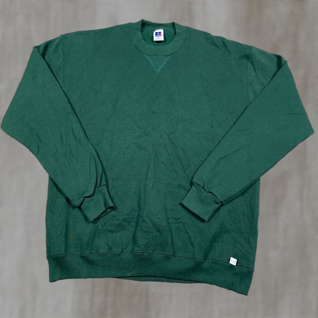 Russell Athletic VINTAGE Russell Sweatshirt Men XL Green Crewneck Pullover Size US XL / EU 56 / 4 - 1 Thumbnail