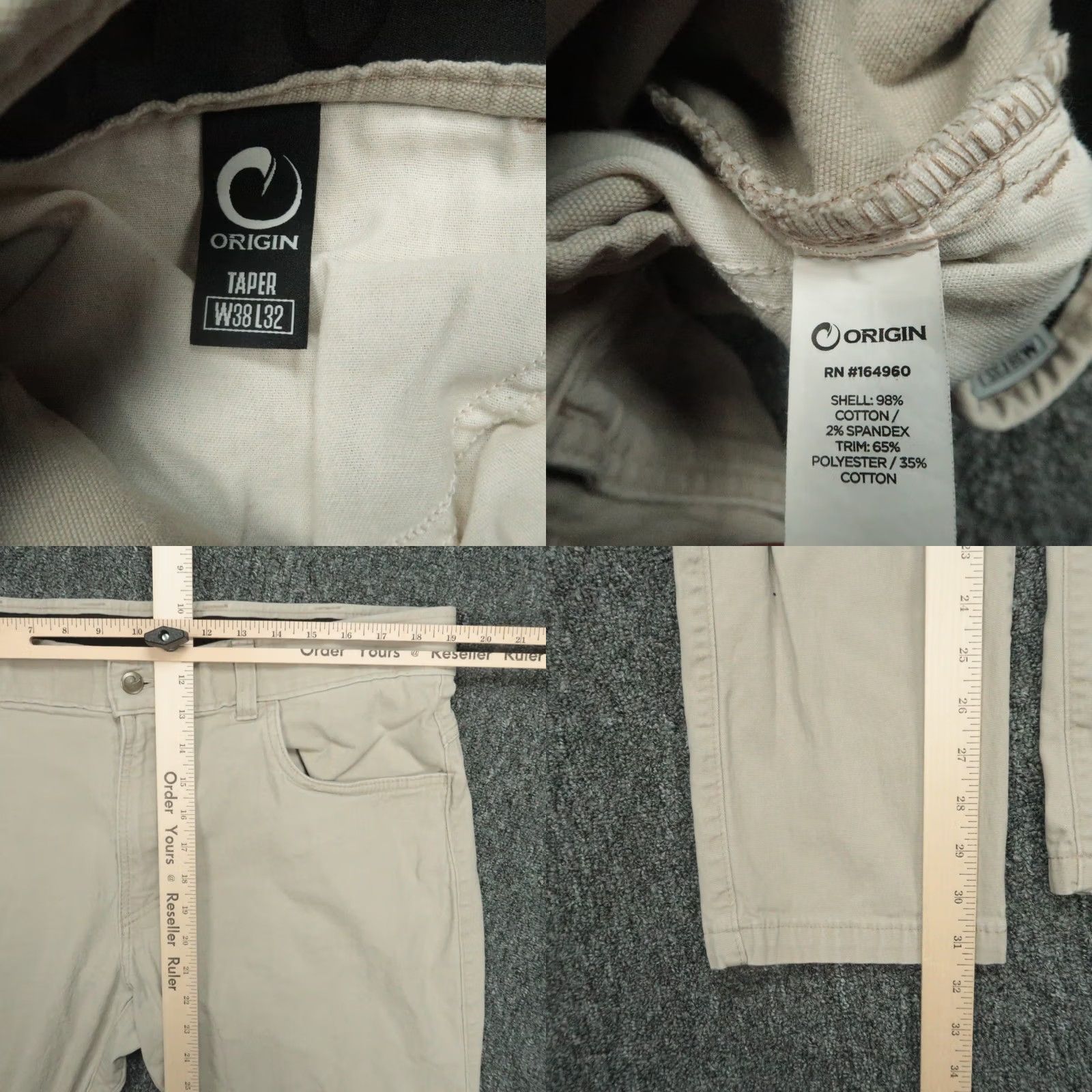 Vintage Origin Pants Men 38x32 Khaki Tan Moab Taper 5 Pocket Trouser Stretch Chino Casual Workwear Vintage: No Size US 38 / EU 54 - 8 Thumbnail