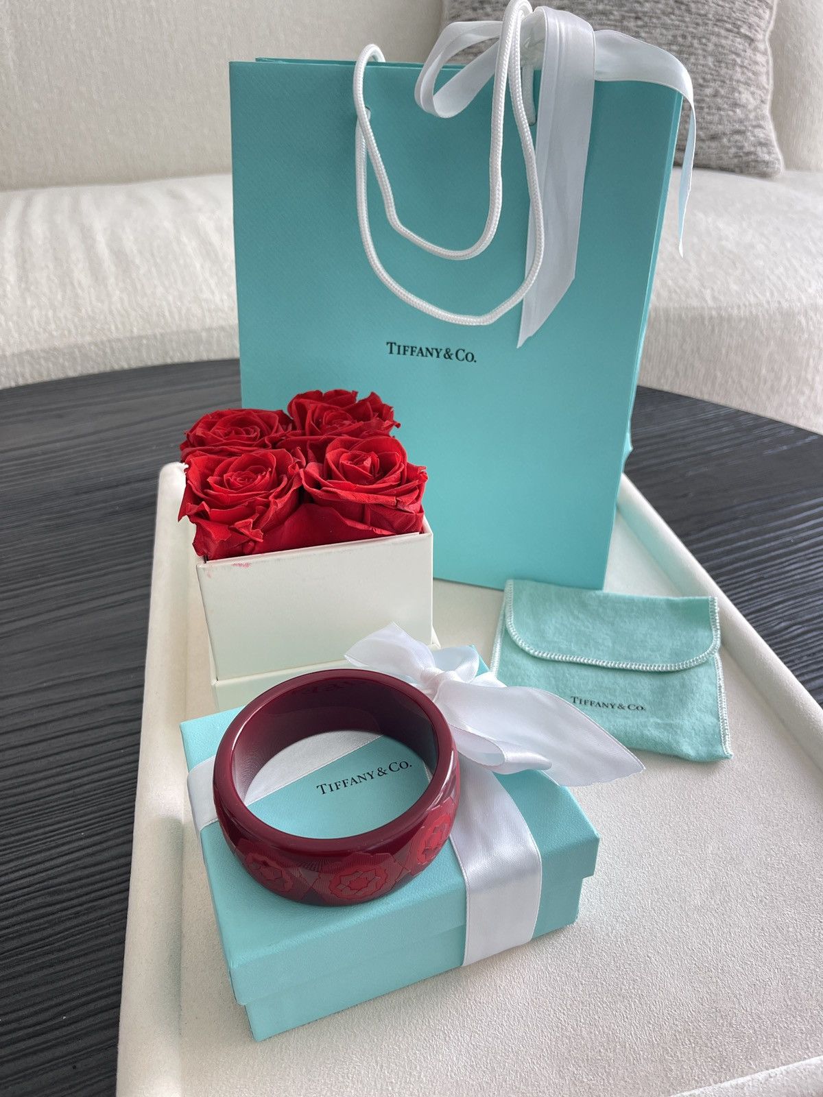 Tiffany & Co. TIFFANY & CO. RESIN PALOMA PICASSO RED ZELLIGE BANGLE $745 Size ONE SIZE - 18 Thumbnail