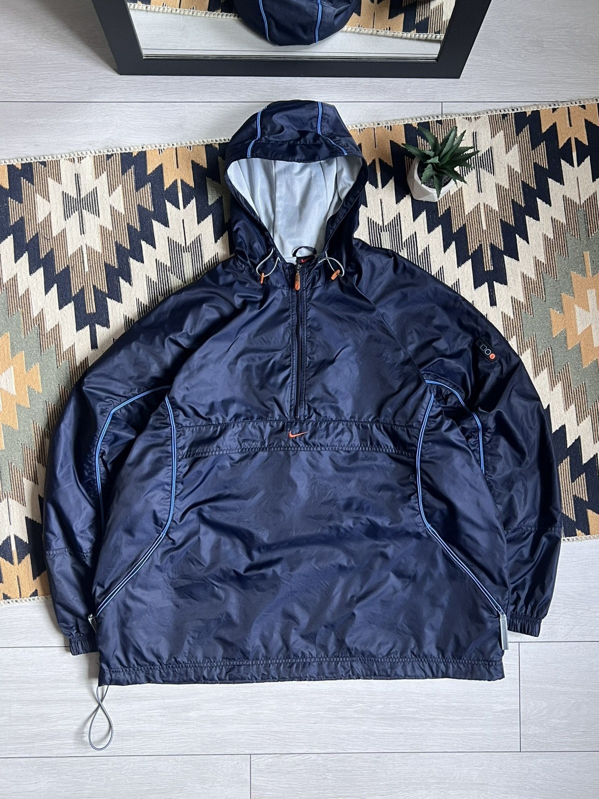 Nike Vintage 90’s Nike Swoosh Nylon Anorak Jacket Size US XL / EU 56 / 4 - 1 Thumbnail