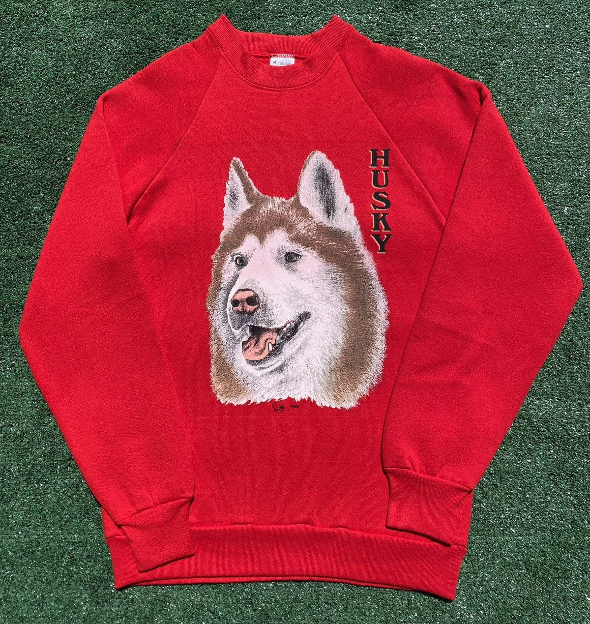 Fruit Of The Loom 90’s Husky Dog Red Sweatshirt Women’s Size Small Size S / US 4 / IT 40 - 1 Thumbnail